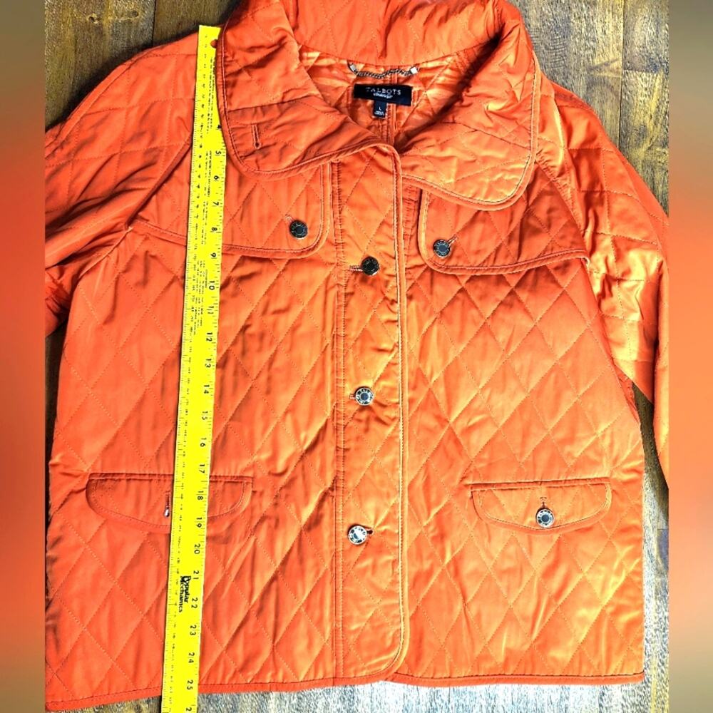 Talbots Orange Quilted Jacket Large - Picture 9 of 9